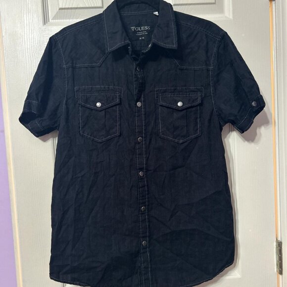 Women’s black guess blouse button up - Picture 1 of 1